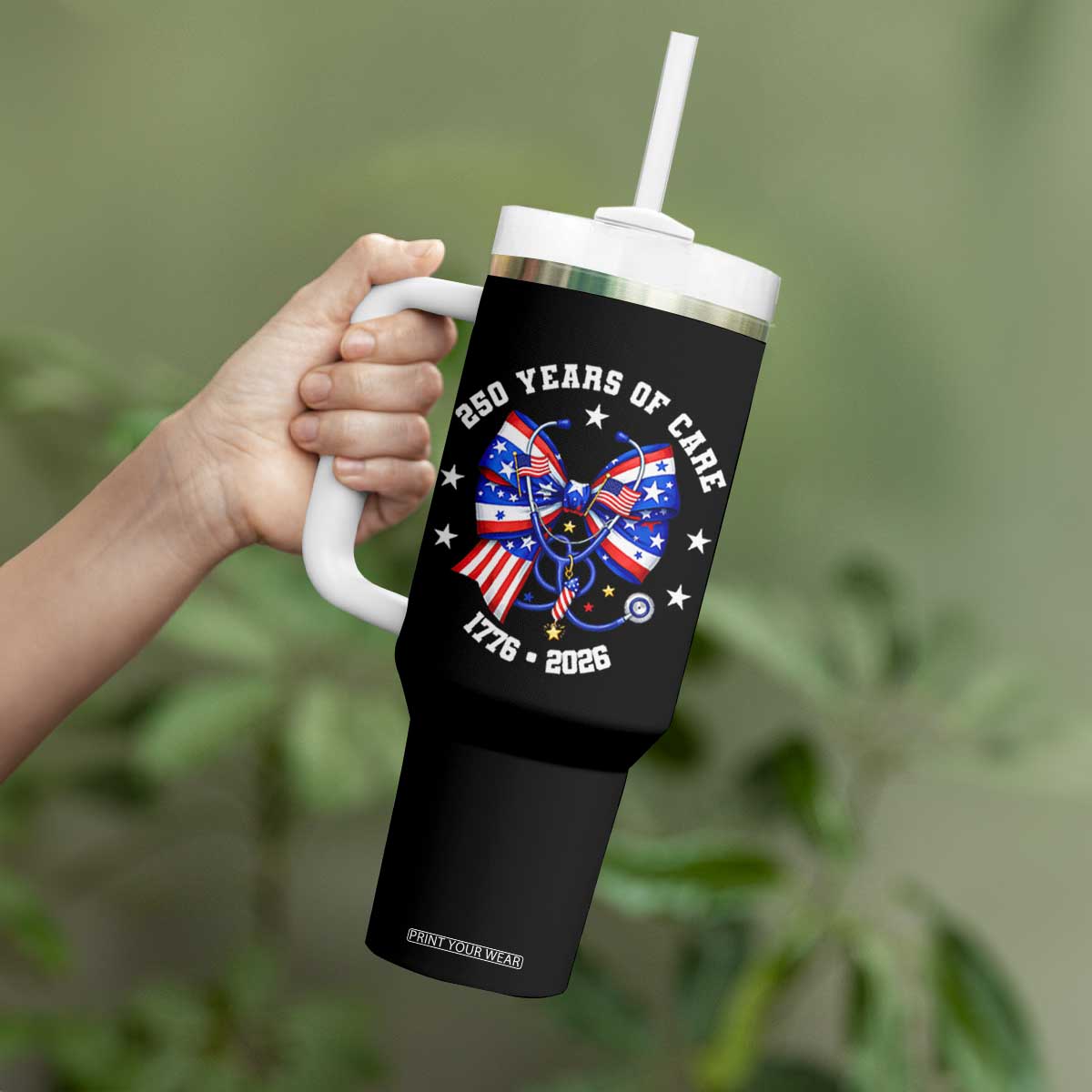 Nurse 250 Years Of Care Tumbler With Handle Patriotic American Nurse Gift TS12 Print Your Wear