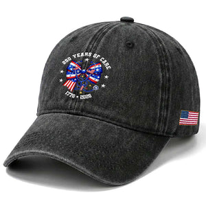 Nurse 250 Years Of Care Washed Cotton Baseball Cap Patriotic American Nurse Gift TS12 Print Your Wear