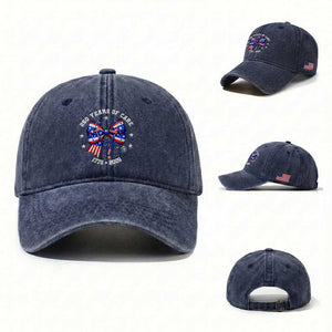 Nurse 250 Years Of Care Washed Cotton Baseball Cap Patriotic American Nurse Gift TS12 Washed Cap Universal Fit Navy Print Your Wear
