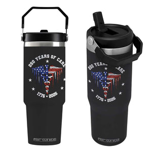 Patriotic Nurse 250 Years Of Care Flip Straw Tumbler Healthcare Worker Gift TS12 One Size: 30 oz Black Print Your Wear