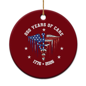 Patriotic Nurse 250 Years Of Care Ceramic Ornament Healthcare Worker Gift TS12 1pc Red Print Your Wear