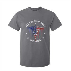 Patriotic Nurse 250 Years Of Care T Shirt For Kid Healthcare Worker Gift TS12 Charcoal Print Your Wear