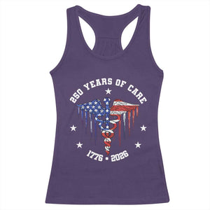 Patriotic Nurse 250 Years Of Care Racerback Tank Top Healthcare Worker Gift TS12 Purple Print Your Wear