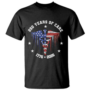 Patriotic Nurse 250 Years Of Care T Shirt Healthcare Worker Gift TS12 Black Print Your Wear