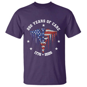 Patriotic Nurse 250 Years Of Care T Shirt Healthcare Worker Gift TS12 Purple Print Your Wear