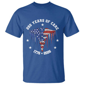 Patriotic Nurse 250 Years Of Care T Shirt Healthcare Worker Gift TS12 Royal Blue Print Your Wear