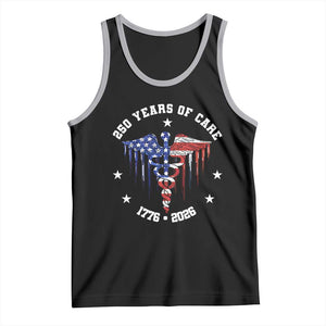 Patriotic Nurse 250 Years Of Care Tank Top Healthcare Worker Gift TS12 Black Athletic Heather Print Your Wear