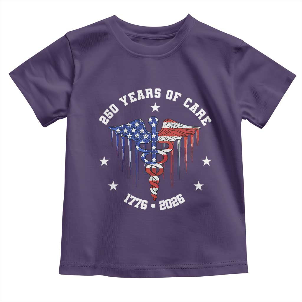 Patriotic Nurse 250 Years Of Care Toddler T Shirt Healthcare Worker Gift TS12 Purple Print Your Wear