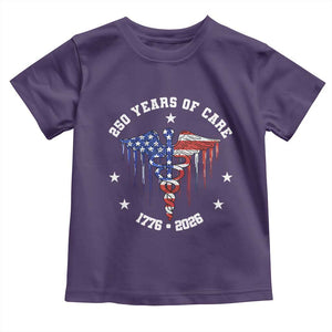 Patriotic Nurse 250 Years Of Care Toddler T Shirt Healthcare Worker Gift TS12 Purple Print Your Wear