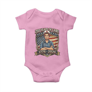Patriotic Nurse Celebrating 250 Years Of Care Gift Baby Onesie TS12 Light Pink Print Your Wear