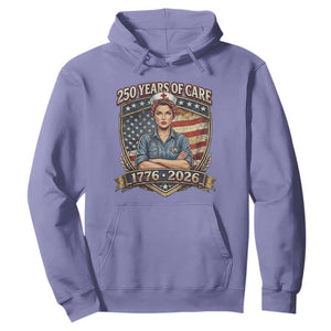 Patriotic Nurse Celebrating 250 Years Of Care Gift Hoodie TS12 Violet Print Your Wear