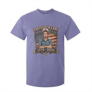 Patriotic Nurse Celebrating 250 Years Of Care Gift T Shirt For Kid TS12 Violet Print Your Wear