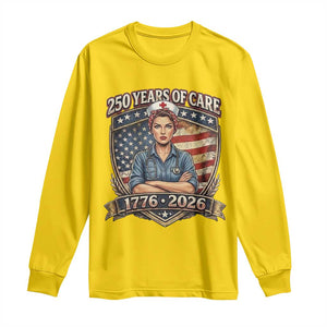 Patriotic Nurse Celebrating 250 Years Of Care Gift Long Sleeve Shirt TS12 Daisy Print Your Wear