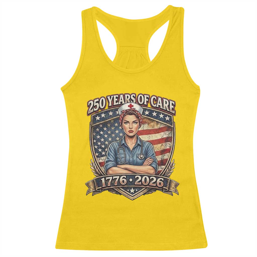 Patriotic Nurse Celebrating 250 Years Of Care Gift Racerback Tank Top TS12 Daisy Print Your Wear