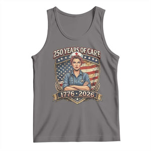 Patriotic Nurse Celebrating 250 Years Of Care Gift Tank Top TS12 Deep Heather Print Your Wear