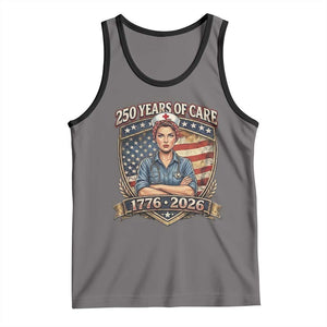 Patriotic Nurse Celebrating 250 Years Of Care Gift Tank Top TS12 Deep Heather Black Print Your Wear