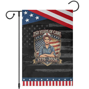 Patriotic Nurse Celebrating 250 Years Of Care Gift Garden Flag TS12 Distressed Black Blue Print Your Wear
