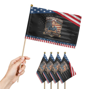 Patriotic Nurse Celebrating 250 Years Of Care Gift Patriotic Handheld Flag TS12 Print Your Wear