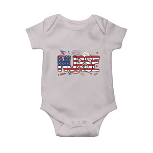 USA 250 Proud American Nurse Baby Onesie Patriotic Healthcare Hero TS12 Ice Gray Print Your Wear