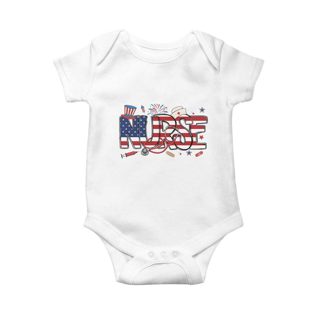 USA 250 Proud American Nurse Baby Onesie Patriotic Healthcare Hero TS12 White Print Your Wear