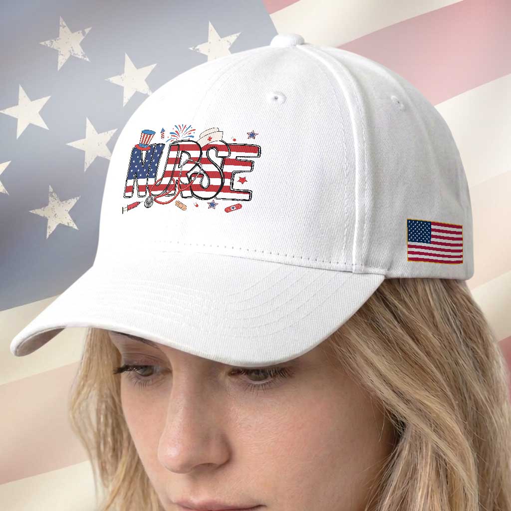 USA 250 Proud American Nurse Baseball Cap Patriotic Healthcare Hero TS12 Print Your Wear