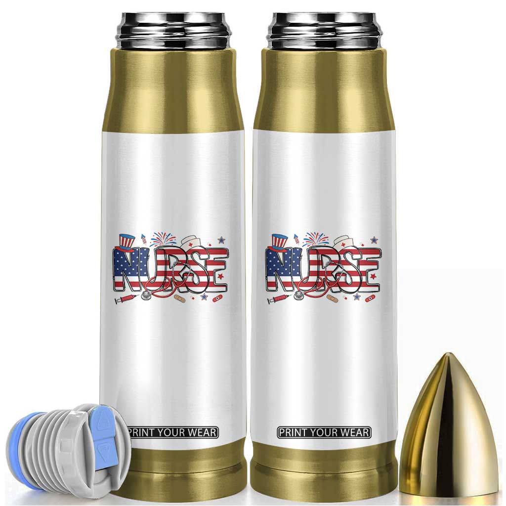 USA 250 Proud American Nurse Bullet Tumbler Patriotic Healthcare Hero TS12 White Print Your Wear