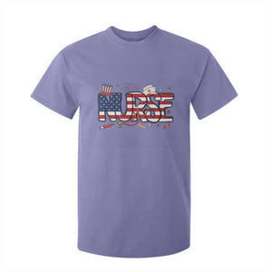 USA 250 Proud American Nurse T Shirt For Kid Patriotic Healthcare Hero TS12 Violet Print Your Wear