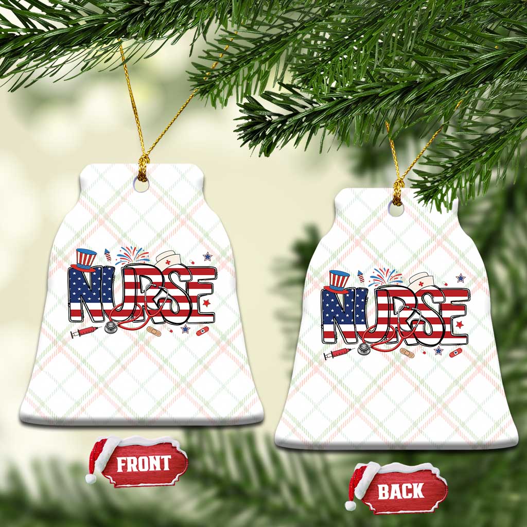 USA 250 Proud American Nurse Ceramic Ornament Patriotic Healthcare Hero TS12 Print Your Wear