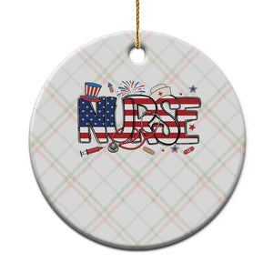USA 250 Proud American Nurse Ceramic Ornament Patriotic Healthcare Hero TS12 1pc Christmas Plaid Print Your Wear