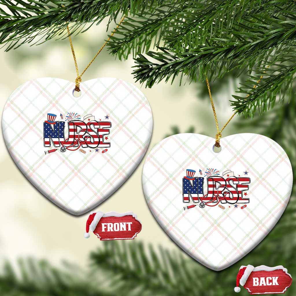 USA 250 Proud American Nurse Ceramic Ornament Patriotic Healthcare Hero TS12 Print Your Wear