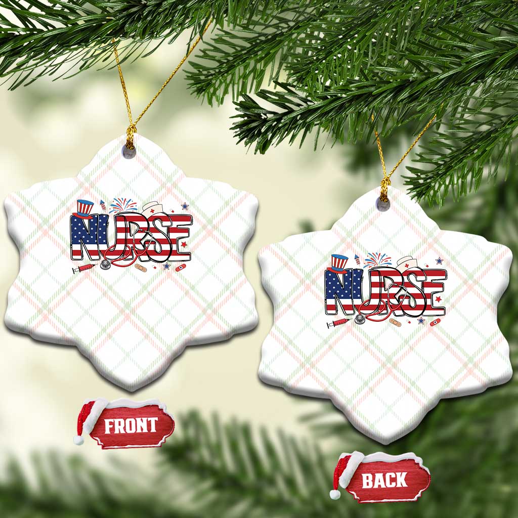 USA 250 Proud American Nurse Ceramic Ornament Patriotic Healthcare Hero TS12 Print Your Wear