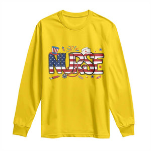 USA 250 Proud American Nurse Long Sleeve Shirt Patriotic Healthcare Hero TS12 Daisy Print Your Wear