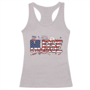 USA 250 Proud American Nurse Racerback Tank Top Patriotic Healthcare Hero TS12 Ice Gray Print Your Wear