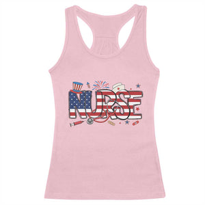 USA 250 Proud American Nurse Racerback Tank Top Patriotic Healthcare Hero TS12 Light Pink Print Your Wear