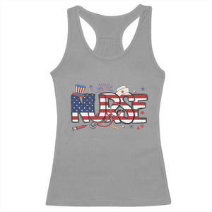 USA 250 Proud American Nurse Racerback Tank Top Patriotic Healthcare Hero TS12 Sport Gray Print Your Wear
