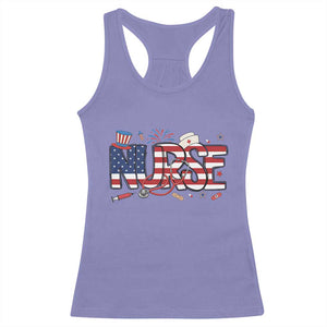 USA 250 Proud American Nurse Racerback Tank Top Patriotic Healthcare Hero TS12 Violet Print Your Wear