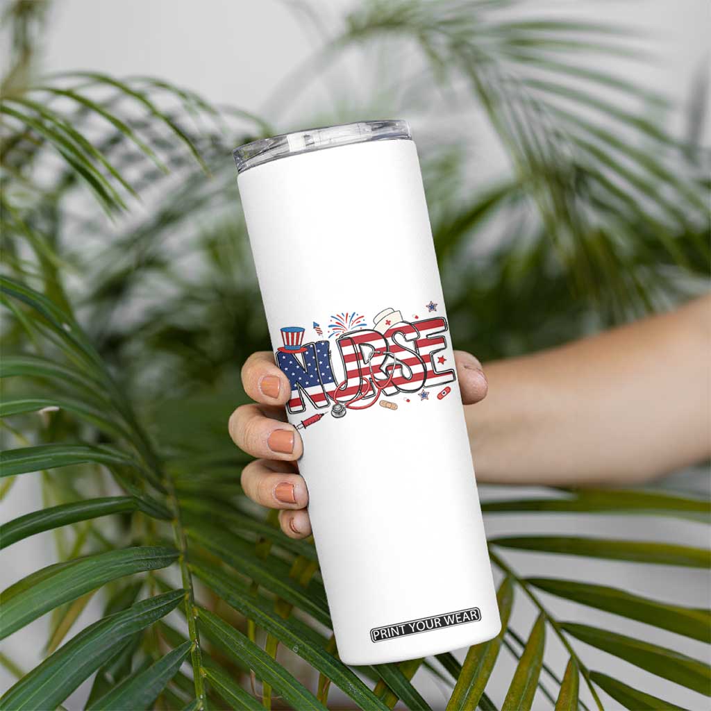 USA 250 Proud American Nurse Skinny Tumbler Patriotic Healthcare Hero TS12 Print Your Wear