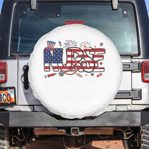USA 250 Proud American Nurse Spare Tire Cover Patriotic Healthcare Hero TS12 No hole White Print Your Wear