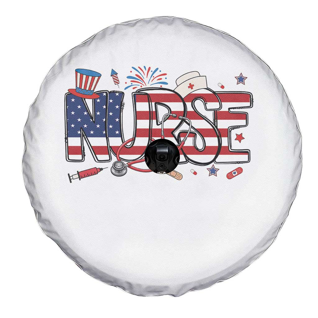 USA 250 Proud American Nurse Spare Tire Cover Patriotic Healthcare Hero TS12 Print Your Wear