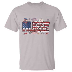 USA 250 Proud American Nurse T Shirt Patriotic Healthcare Hero TS12 Ice Gray Print Your Wear