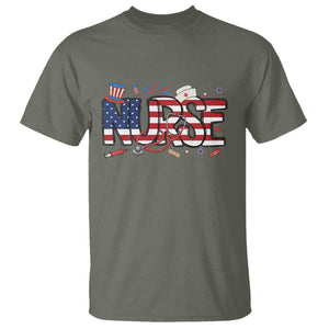 USA 250 Proud American Nurse T Shirt Patriotic Healthcare Hero TS12 Military Green Print Your Wear