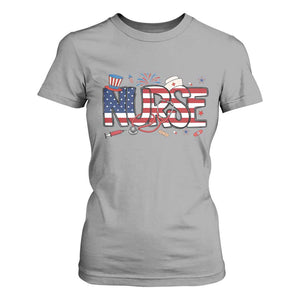 USA 250 Proud American Nurse T Shirt For Women Patriotic Healthcare Hero TS12 Sport Gray Print Your Wear