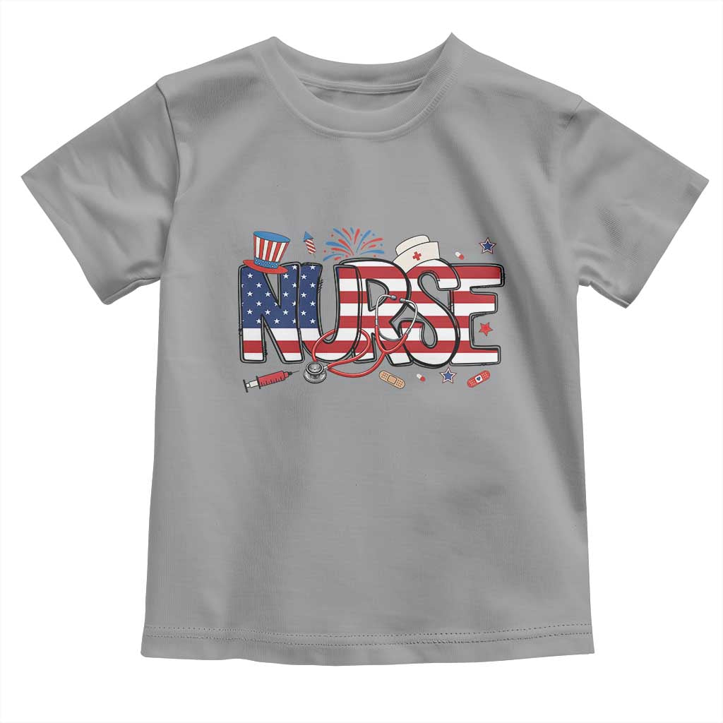 USA 250 Proud American Nurse Toddler T Shirt Patriotic Healthcare Hero TS12 Sport Gray Print Your Wear