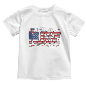 USA 250 Proud American Nurse Toddler T Shirt Patriotic Healthcare Hero TS12 White Print Your Wear