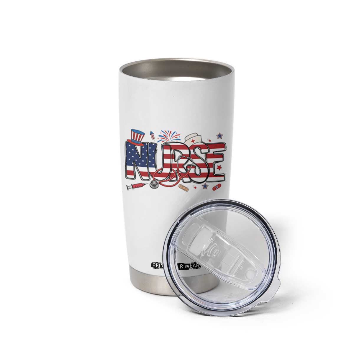 USA 250 Proud American Nurse Tumbler Cup Patriotic Healthcare Hero TS12 Print Your Wear