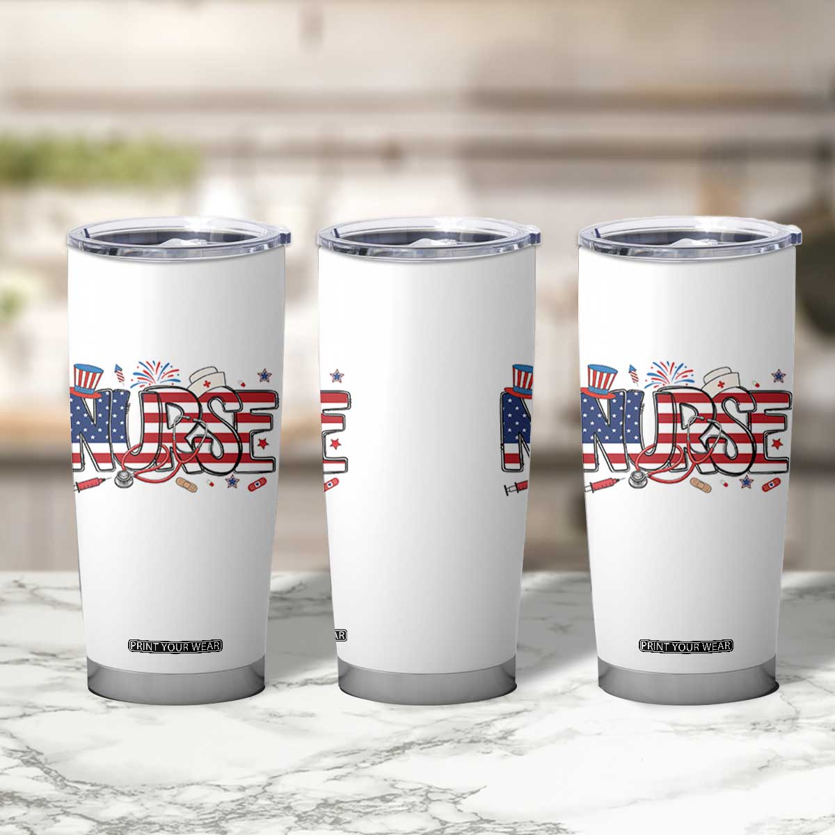 USA 250 Proud American Nurse Tumbler Cup Patriotic Healthcare Hero TS12 Print Your Wear
