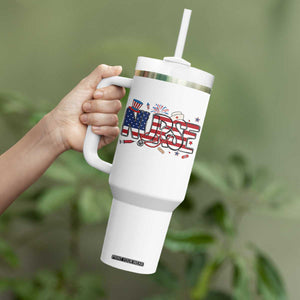 USA 250 Proud American Nurse Tumbler With Handle Patriotic Healthcare Hero TS12 Print Your Wear