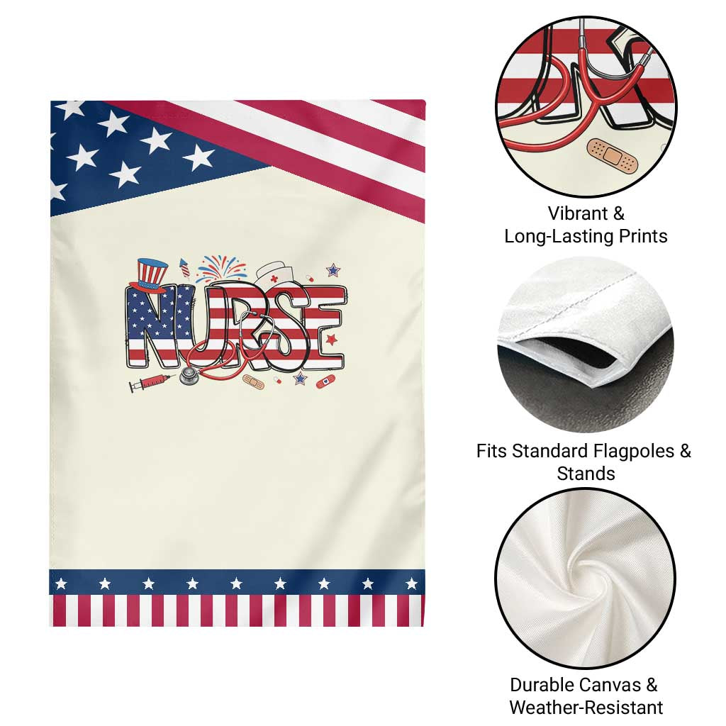 USA 250 Proud American Nurse Garden Flag Patriotic Healthcare Hero TS12 Print Your Wear