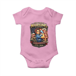 Patriotic Rosie Nurse Feminist Pride Baby Onesie 250 Years Of Nursing TS12 Light Pink Print Your Wear