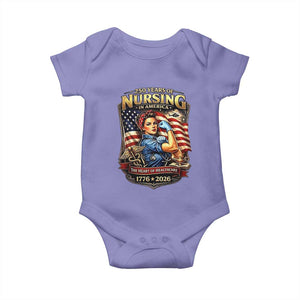 Patriotic Rosie Nurse Feminist Pride Baby Onesie 250 Years Of Nursing TS12 Violet Print Your Wear